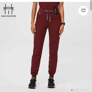 Figs Highwaisted Zamora Jogger Scrub pants XLP - Burgundy